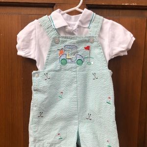 Starting Out Golf Seersucker Romper Set